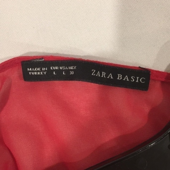 2/$20 Zara Sleeveless Semi-Sheer Red Blouse - Picture 4 of 4